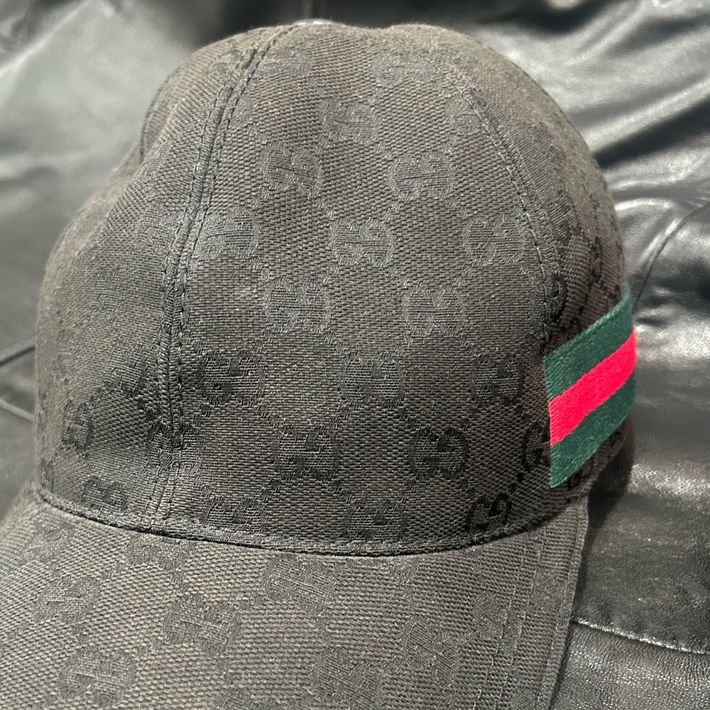Gucci Black Monogram Baseball Cap - image 2